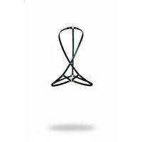 Siyah Göğüs Harness Deri Ayarlanabilir Metal Detaylı Vücut Aksesuarı - Brf183