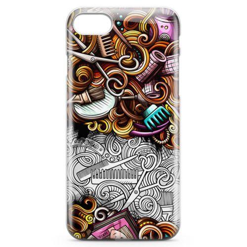 Apple iPhone 8 Kılıf Kuaför Malzemeleri Doodle Arka Kapak Koruma Desenli Full Koruyucu