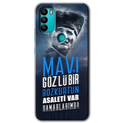 Potkal Hediye Fabrikası General Mobile GM 21 Plus HD Baskılı Kılıf + 9D Tam Ekran Koruyucu - Bozkurt Atatürk