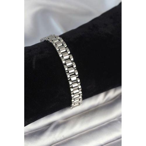 316L Çelik Gümüş Renk 9 mm Kalınlık Erkek Bileklik