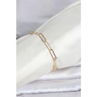 CM 14K Gold Renk Kalın Ataç Zincir Model Kadın Bileklik