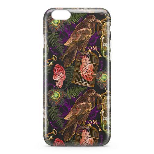 Apple iPhone 6 Plus - 6S Plus Kılıf Tarot Gotik Kuzgun Arka Kapak Koruma Desenli Full Koruyucu