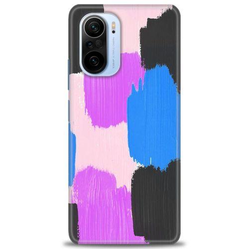 Xiaomi Poco F3 Kılıf HD Baskılı Kılıf - Mor Siyah + Tam Ekran Koruyucu