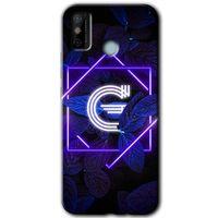 Tecno Spark 6 Go Kılıf HD Desen Baskılı Arka Kapak - Dark Neon Yaprak G Harfi + Kırılmaz Cam