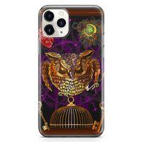 Apple iPhone 11 Pro Max Kılıf Gotik Baykuş Arka Kapak Koruma Desenli Full Koruyucu
