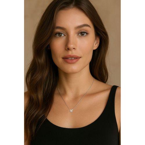 925 Ayar Zarif Model Minimal Kelebek Gümüş Kadın Kolye