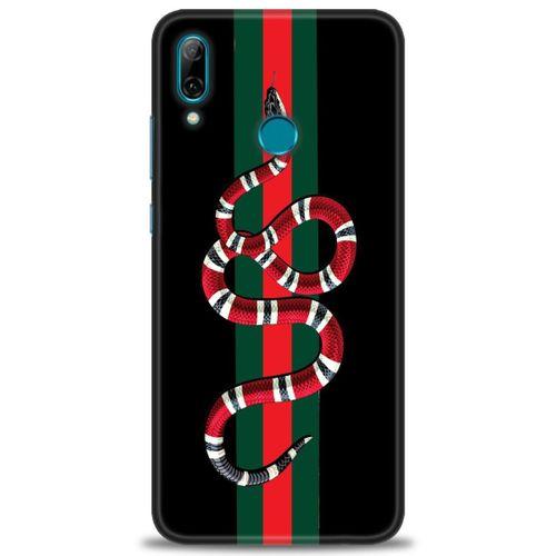 Huawei P Smart 2019 Kılıf HD Baskılı Kılıf - Kırmızı Yeşil Yılan + Tam Ekran Koruyucu