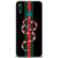 Huawei P Smart 2019 Kılıf HD Baskılı Kılıf - Kırmızı Yeşil Yılan + Tam Ekran Koruyucu