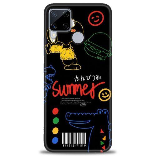 Realme C15 Kılıf HD Baskılı Kılıf - Summer + Tam Ekran Koruyucu