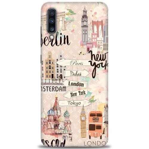 Samsung Galaxy A70 Kılıf HD Baskılı Kılıf - Berlin Set + Tam Ekran Koruyucu