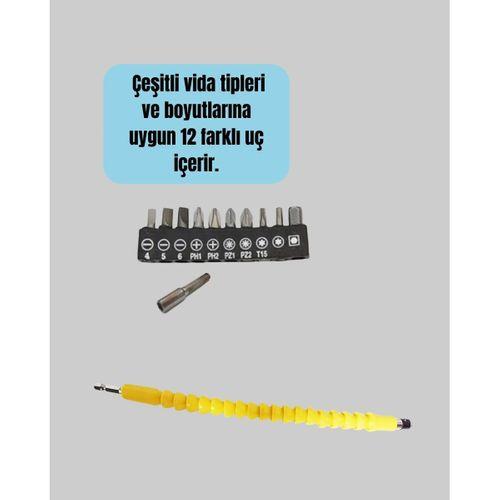 12 Parça Akrobat Vidalama Uç Seti Esnek Dar Alan Kullanım