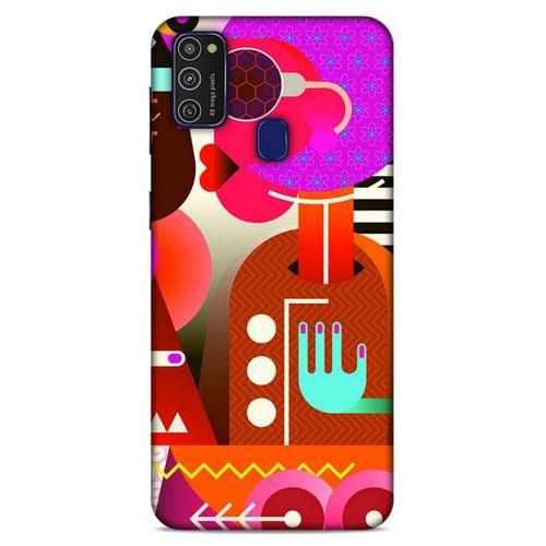 Lopard Samsung Galaxy M21 Uyumlu Kılıf Soyut Sanat (16) Desenli Kalın Kılıf