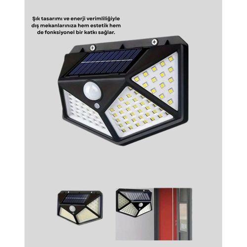 Solar Bahçe Lambası 100 Led Hareket Sensörlü Güneş Enerjili Aydınlatma