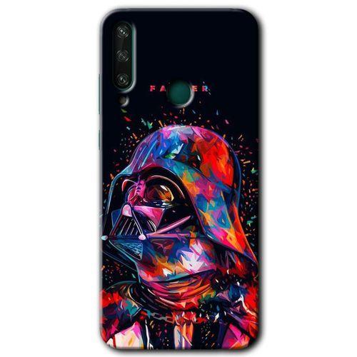 MRCİLETİSİM Huawei Y6P Kılıf HD Desen Baskılı Arka Kapak + Temperli Cam - Father Vader