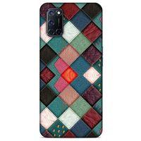 Oppo A52 Kılıf Patchwork (18) Telefon Kılıfları Pembe Yeşil