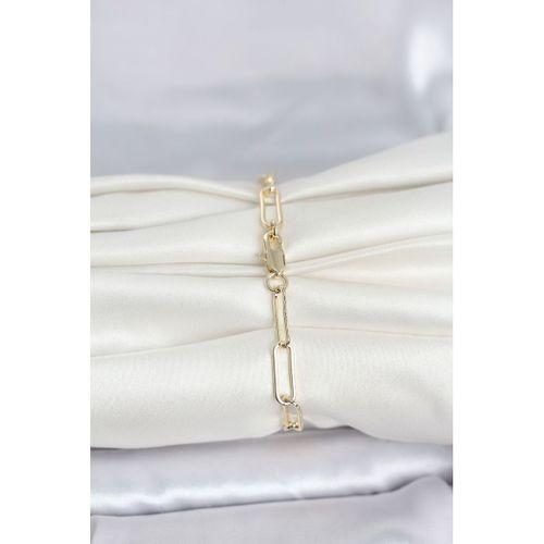 CM 14K Gold Renk Kalın Ataç Zincir Model Kadın Bileklik