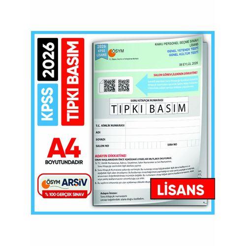 2026 KPSS LİSANS GY-GK ÖSYM Tıpkı Basım Çıkmış Soru Deneme Kitapçığı (Çözümlü Türkiye Geneli Sınav)