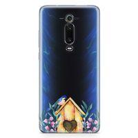 Xiaomi Redmi K20 Kılıf Suluboya Kuş Yuvası Arka Kapak Koruma Desenli Full Koruyucu