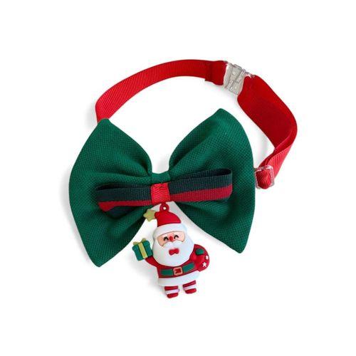 Noel Baba Köpek Papyon Tasması |  Yeşil Kırmızı Fiyonk Boyun Aksesuarı | Noel Temalı Köpek Süsü | Orta ve Büyük Irklar İçin