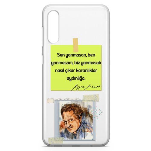 Samsung Galaxy A70 Kılıf Caps Nazım Hikmet Arka Kapak Koruma Desenli Full Koruyucu