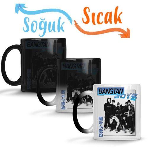 Bts Bangtan Boys 90's Vintage Sihirli Kupa Bardak Porselen