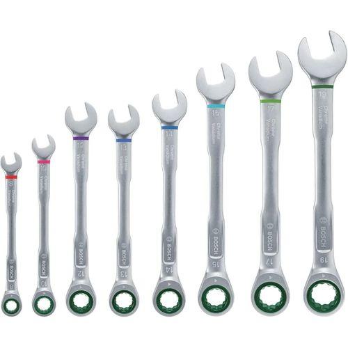 8 Parça 8-19 mm Kombine Anahtar Takımı (Plastik Standlı, Taşıma Aparatlı)