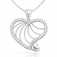 Gümüş Kalpli Bayan Kolye