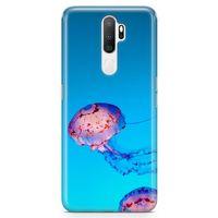 Oppo A9 2020 Kılıf Jellyfish Arka Kapak Koruma Desenli Full Koruyucu