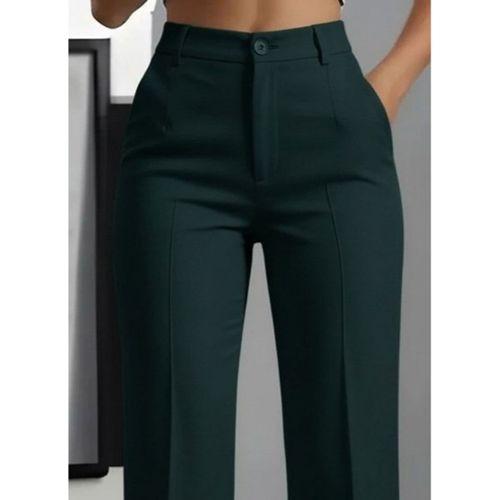 Kadın Yüksek Bel Cepli Ithal Krep Pantolon