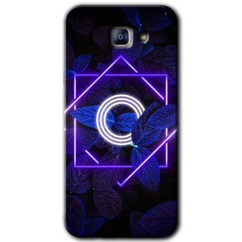 Potkal Hediye Fabrikası Samsung Galaxy A8 2016 Kılıf HD Desen Baskılı Arka Kapak - Dark Neon Yaprak O Harfi