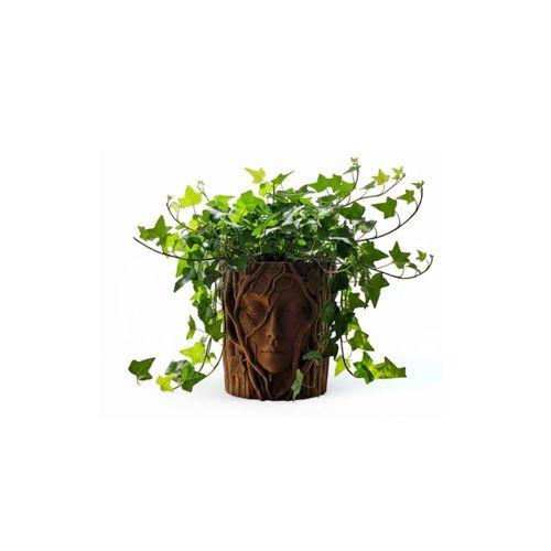 Doğa Temalı Yüz Detaylı Dekoratif Vazo 3d Ağaç Desenli Şık Saksı