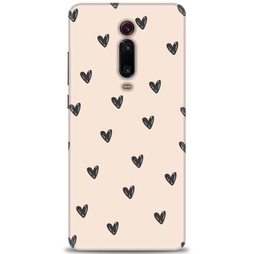 Xiaomi Mi 9T Kılıf HD Baskılı Kılıf - Minik Kalpler + Tam Ekran Koruyucu