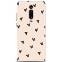 Xiaomi Mi 9T Kılıf HD Baskılı Kılıf - Minik Kalpler + Tam Ekran Koruyucu