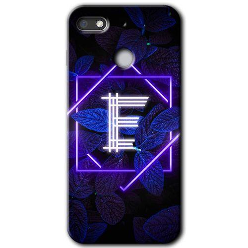 MRCİLETİSİM General Mobile GM 8 Go Kılıf HD Desen Baskılı Arka Kapak + Temperli Cam - Dark Neon Yaprak E Harfi