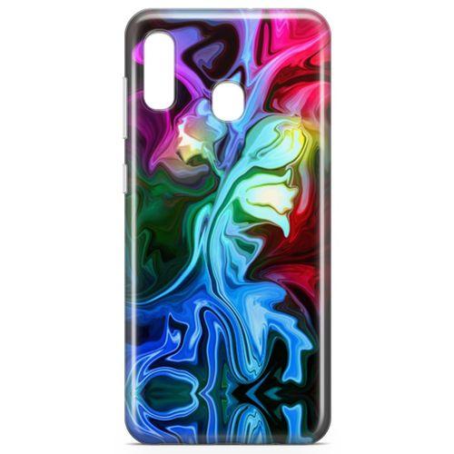 Samsung Galaxy A30 Kılıf Psikedelik Suluboya Arka Kapak Koruma Desenli Full Koruyucu