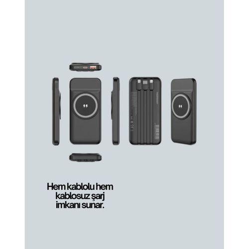 İphone Ve Android Uyumlu 10000mah Powerbank – Hem Kablolu Hem Kablosuz
