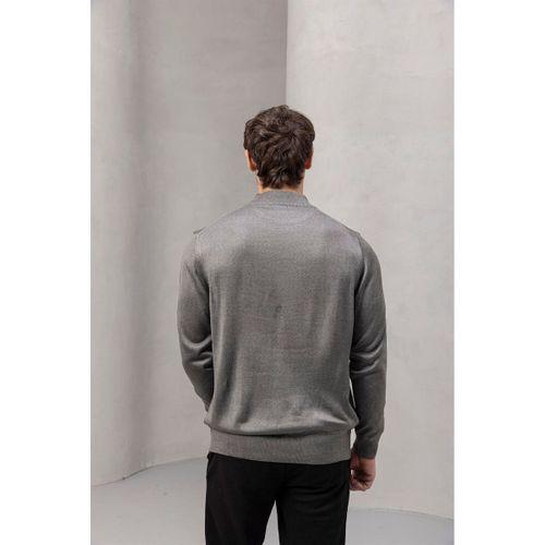 Fincher Yarım Balıkçı Regular Fit Boğazlı Erkek Kazak - Füme