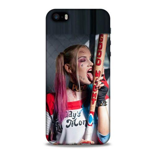 Apple Iphone 5S Uyumlu Kılıf Harley Quinn (23) Ultra Koruma Kılıfı Kırmızı-menekşe