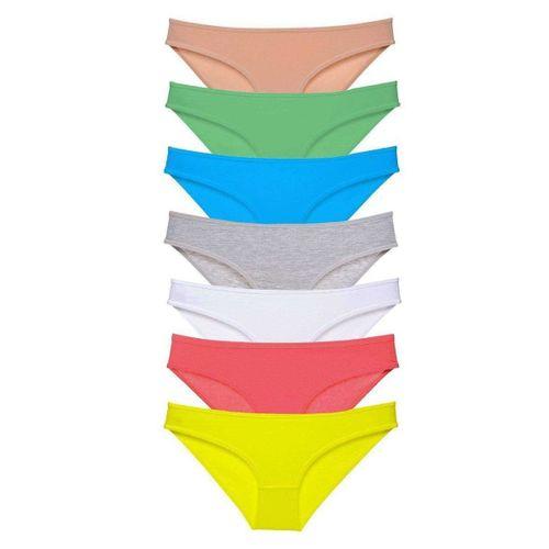 7 Adet Süper Eko Set Likralı Kadın Slip Külot Çok Renkli Mudanis