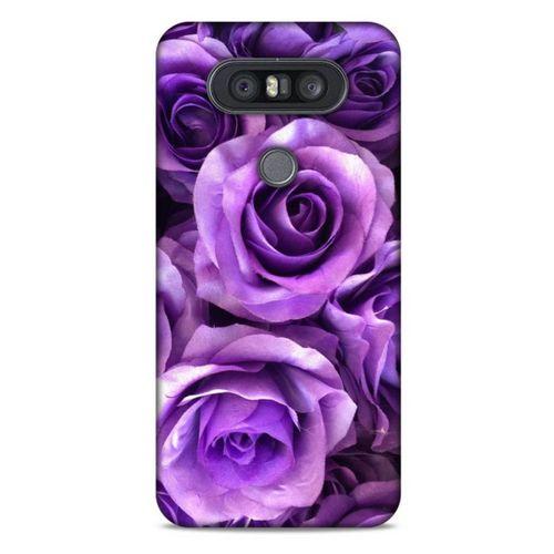 LG K41S - K51S Uyumlu Kılıf Mor Delisi (40) Fit Silikon Kılıf Büyük Güller