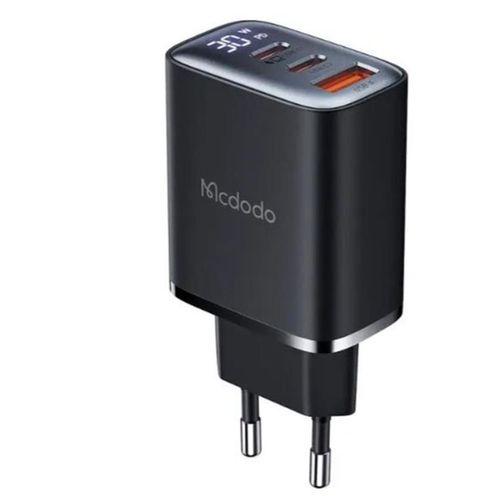 Mcdodo Ch-2180 30w 2 Type-c 1 Usb-a Girişli Digital Göstergeli Hızlı Şarj Aleti- Siyah