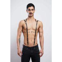 Sırt Baklava Detaylı Erkek  Deri Pantolon Kemeri - Brfm10