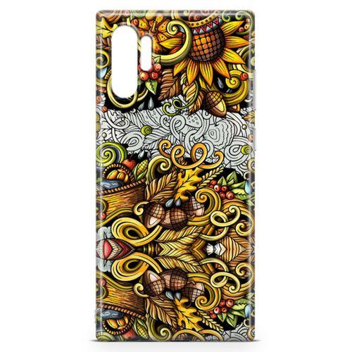 Samsung Galaxy Note 10 Plus Kılıf Palamut Doodle Arka Kapak Koruma Desenli Full Koruyucu