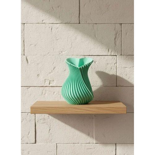 Kalpli Turkuaz Dekoratif Vazo 24 Cm Modern Şık Tasarım