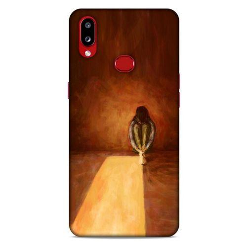 Samsung Galaxy A10s Kılıf Depresyon (47) Crystal Flex Kılıf Siyah Kırmızı