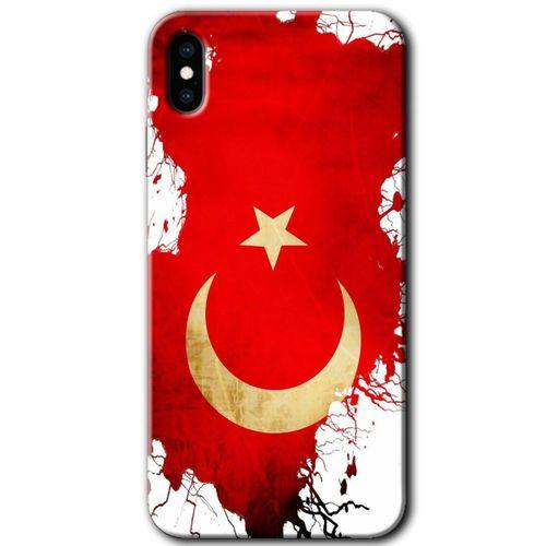 MRCİLETİSİM iPhone X Kılıf HD Desen Baskılı Arka Kapak + Mat Kobra Cam - Türkiyem