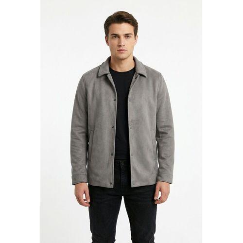 Erkek Siyah Regular Fit Mevsimlik Süet Spor Mont BGL-ST05436