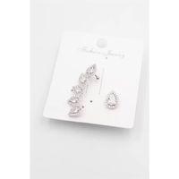 Taşlı Kıkırdak Küpe - Gümüş