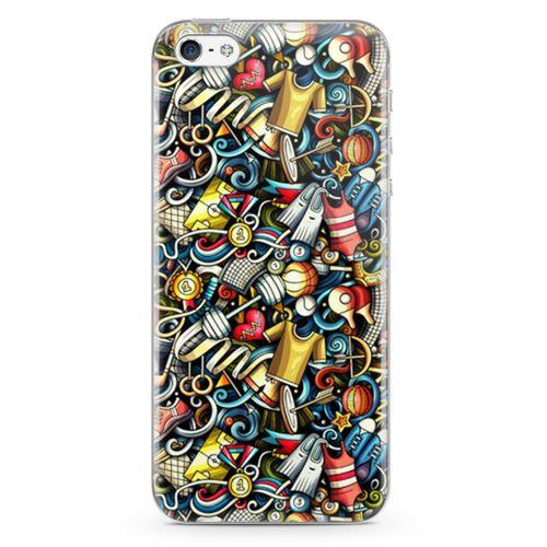 Apple iPhone 5 Kılıf Dambıl Bilardo Doodle Arka Kapak Koruma Desenli Full Koruyucu