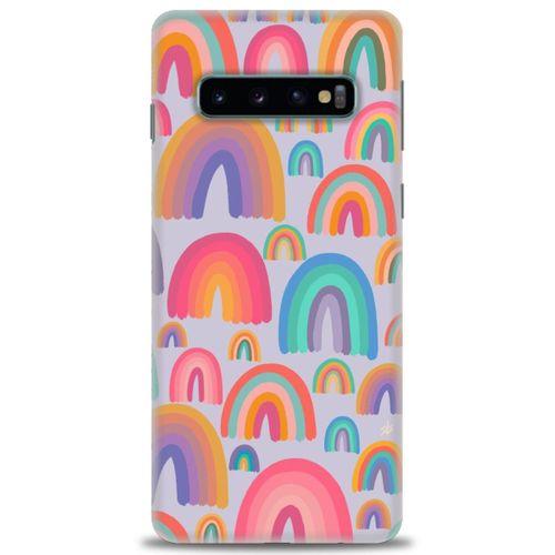 Samsung Galaxy S10 Kılıf HD Baskılı Kılıf - Gökkuşakları + Tam Ekran Koruyucu